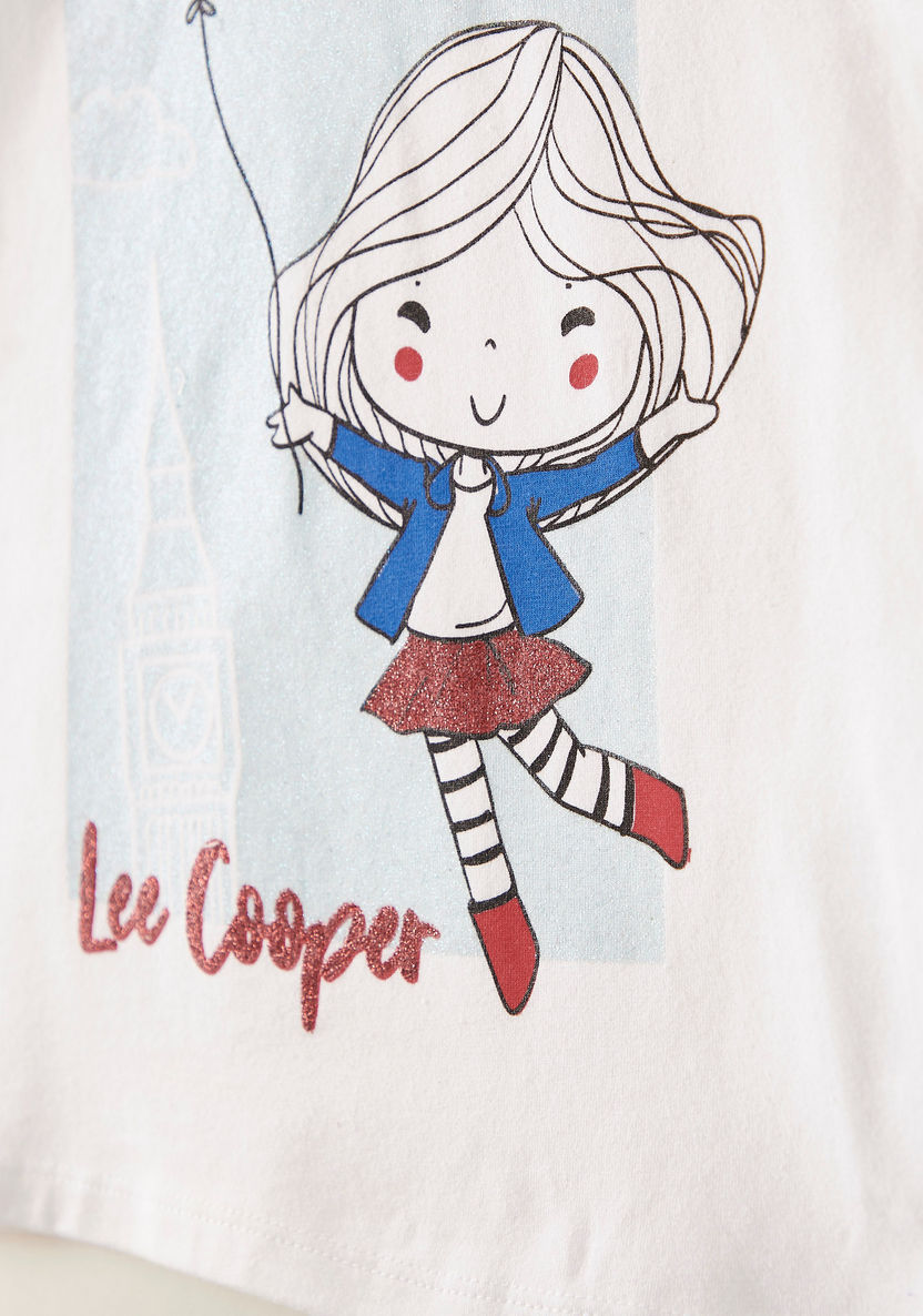 Lee Cooper Graphic Print T-shirt with Short Sleeves-T Shirts-image-2