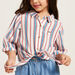 Lee Cooper Striped Top with 3/4 Sleeves and Tie-Ups-Blouses-thumbnail-1