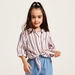 Lee Cooper Striped Top with 3/4 Sleeves and Tie-Ups-Blouses-thumbnail-2