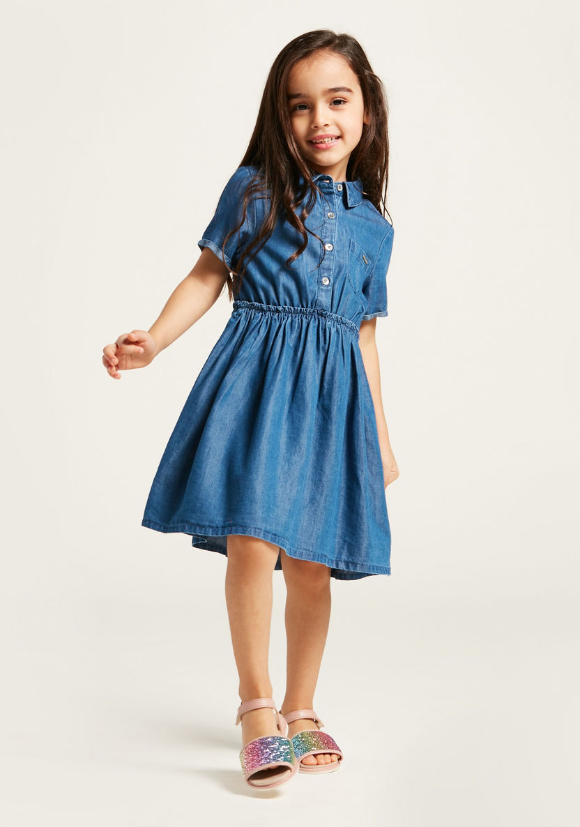 Lee Cooper Collared Dress with Short Sleeves-Dresses%2C Gowns and Frocks-image-1