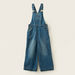 Lee Cooper Textured Denim Dungarees with Adjustable Strap and Pockets-Rompers%2C Dungarees and Jumpsuits-thumbnail-0