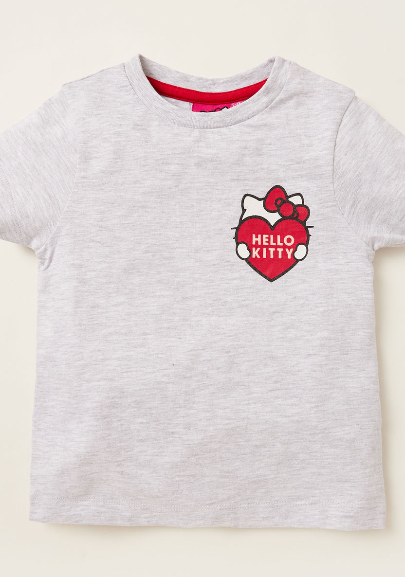 Sanrio Hello Kitty Print Round Neck T-shirt - Set of 2-T Shirts-image-1