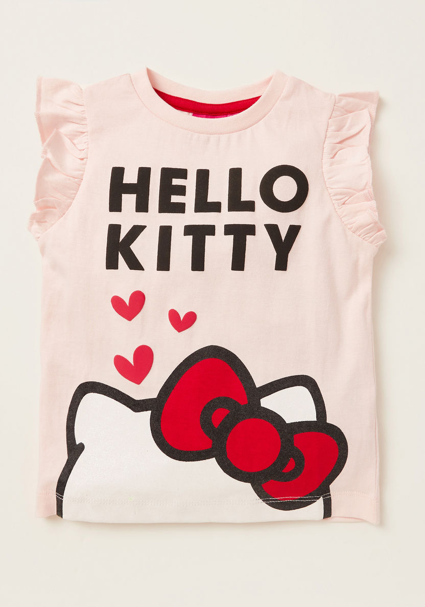 Sanrio Hello Kitty Print Round Neck T-shirt - Set of 2-T Shirts-image-2