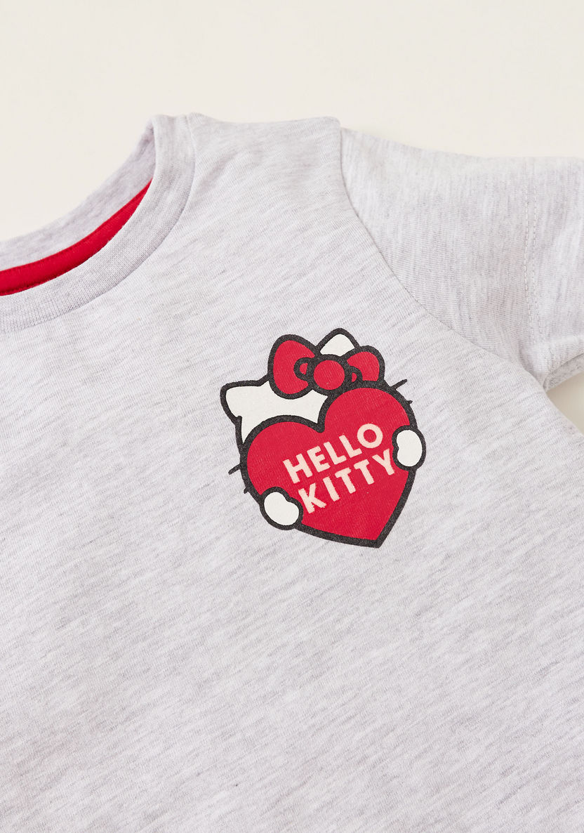 Sanrio Hello Kitty Print Round Neck T-shirt - Set of 2-T Shirts-image-3