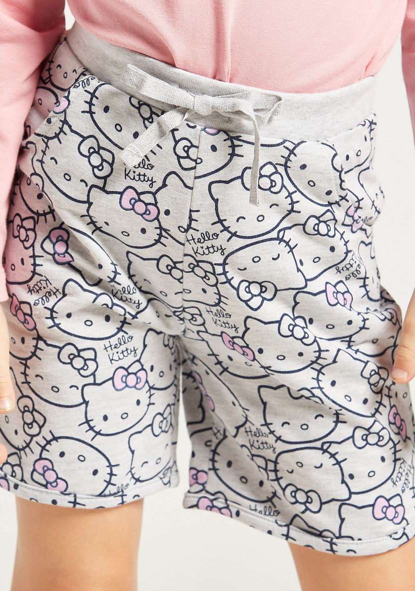 Hello Kitty Graphic Print Shorts with Elasticised Waistband-Shorts-image-2