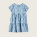 Hello Kitty Print Tiered Chambray Dress with Short Sleeves-Dresses%2C Gowns and Frocks-thumbnail-3