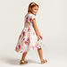 Hello Kitty Print Dress with Overlap Short Sleeves-Dresses%2C Gowns and Frocks-thumbnail-3