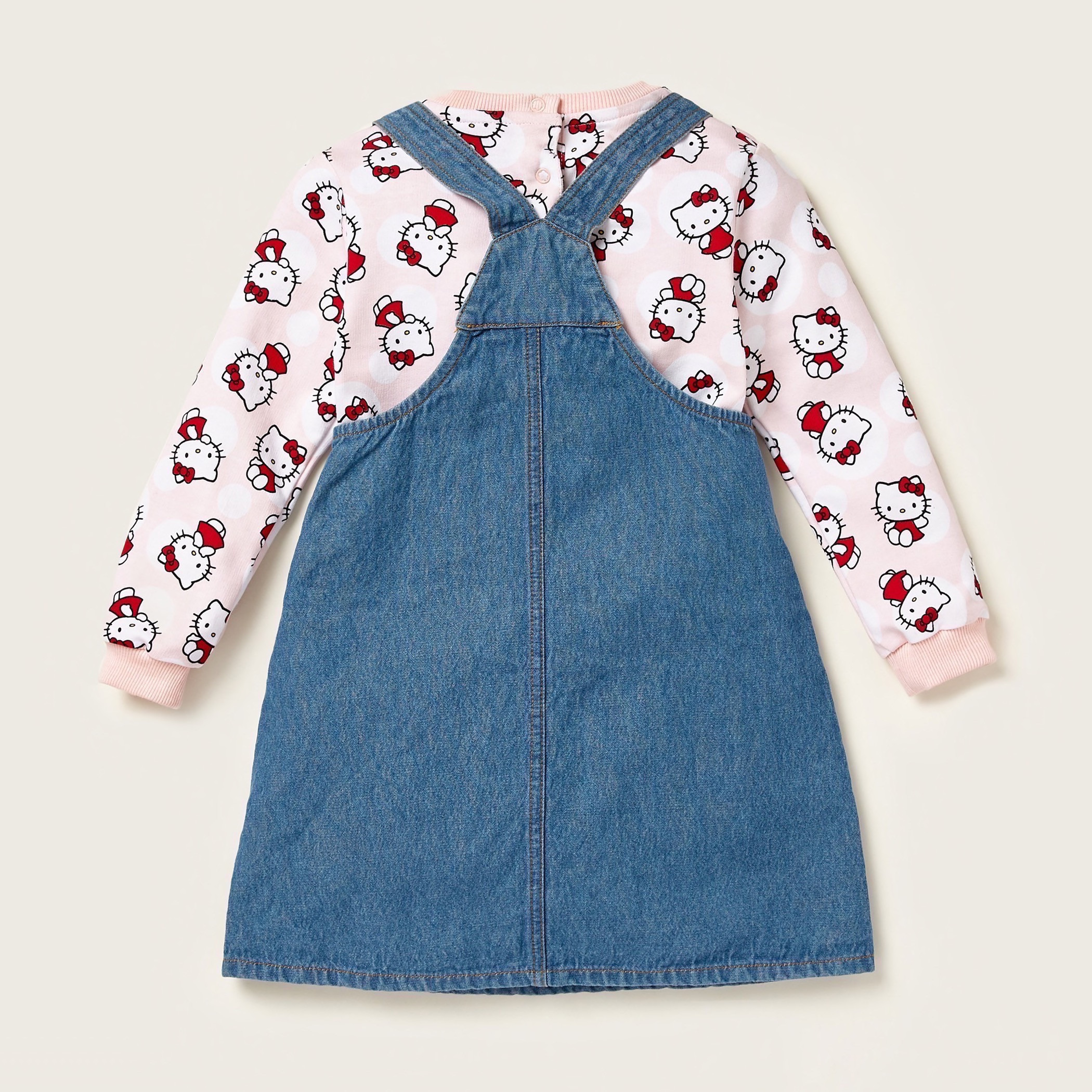 طقم مريلة وبلوفر بطبعات هالو كيتي من سانريو-baby-girls-clothing-setsandcoords-image-2