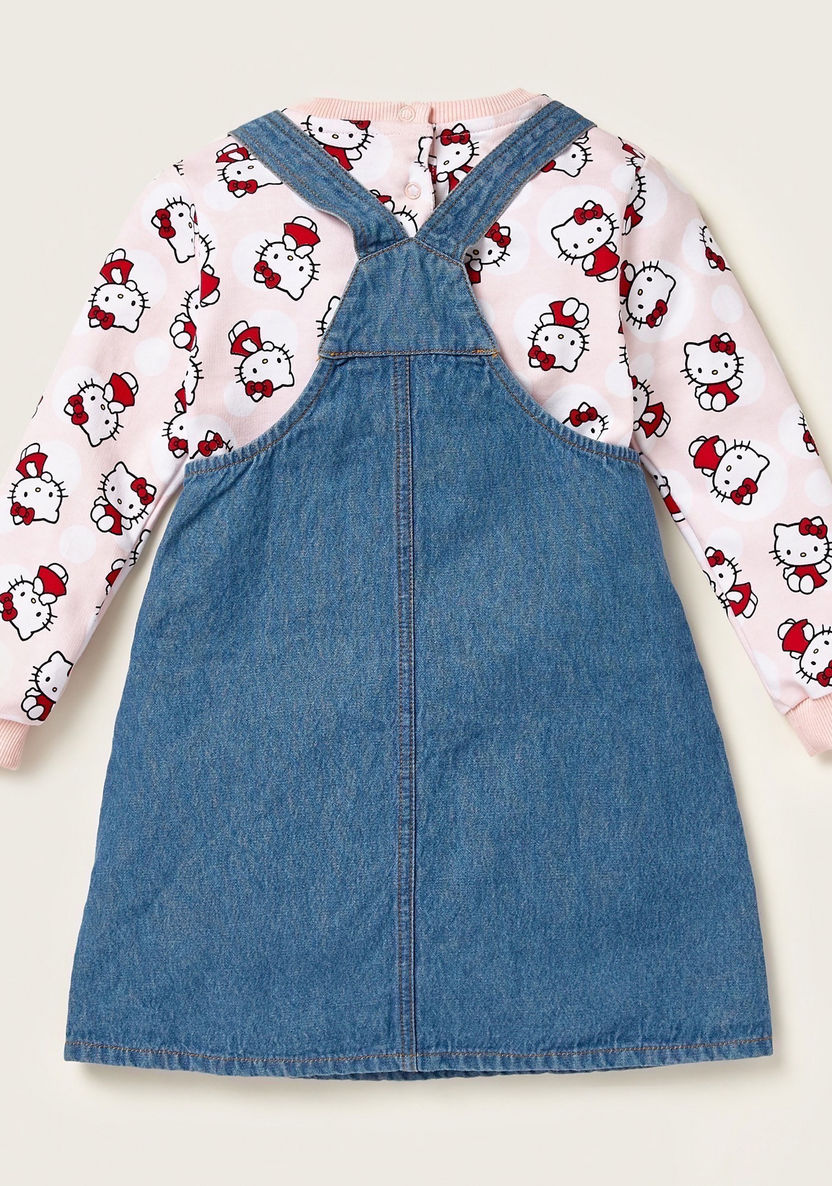 Sanrio Hello Kitty Print Pullover and Pinny Set-Clothes Sets-image-1