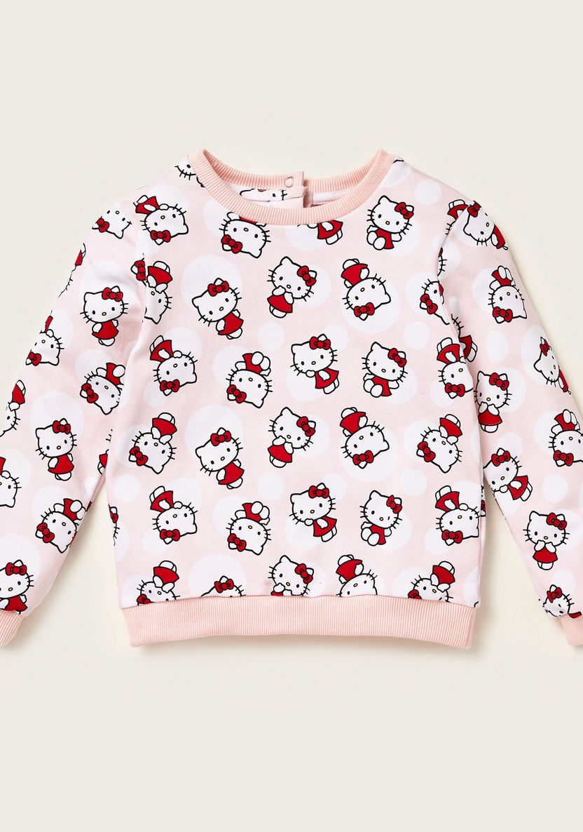 Sanrio Hello Kitty Print Pullover and Pinny Set-Clothes Sets-image-2