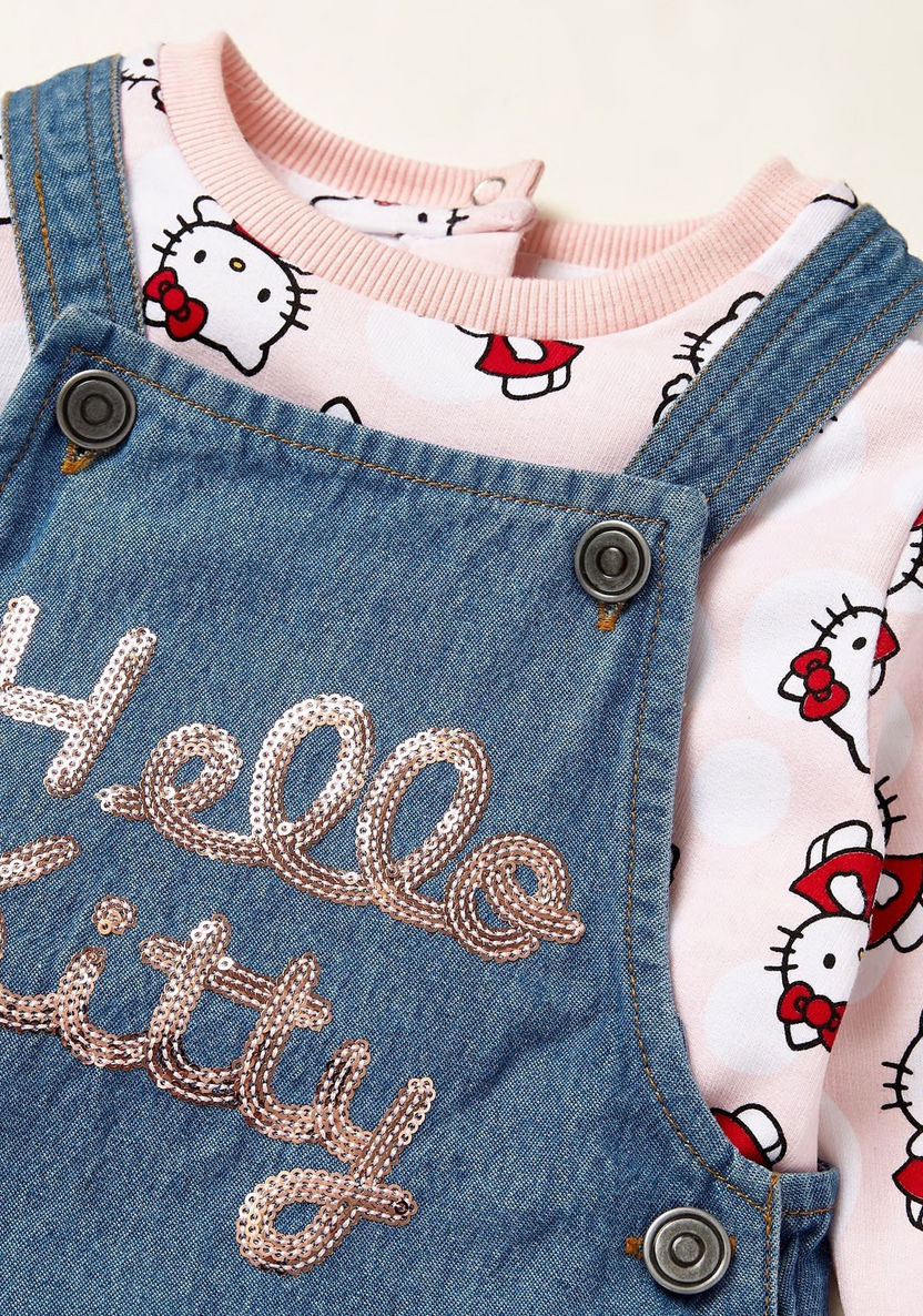 Sanrio Hello Kitty Print Pullover and Pinny Set-Clothes Sets-image-4