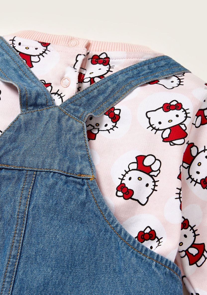 Sanrio Hello Kitty Print Pullover and Pinny Set-Clothes Sets-image-5