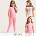 Barbie Print Round Neck T-shirt with Short Sleeves - Set of 2-T Shirts-thumbnail-0
