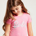 Barbie Print Round Neck T-shirt with Short Sleeves - Set of 2-T Shirts-thumbnail-1