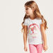 Barbie Print Round Neck T-shirt with Short Sleeves - Set of 2-T Shirts-thumbnail-4