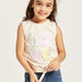 Barbie Print Sleeveless T-shirt with Knot Detail-T Shirts-thumbnail-2