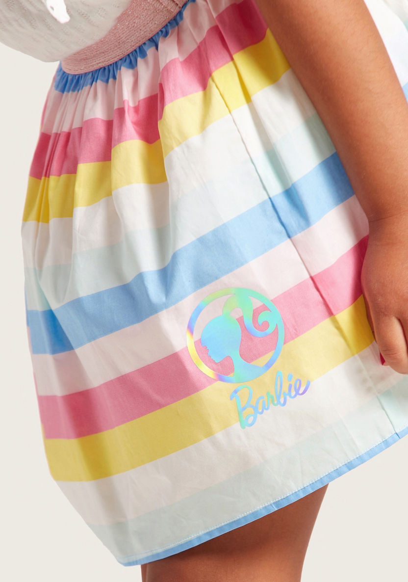 Barbie Striped Skirt with Elasticised Waistband-Skirts-image-2