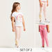 Barbie Graphic Print Leggings with Elasticised Waistband - Set of 2-Leggings-thumbnail-0