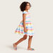 Barbie Striped Dress with Short Sleeves and Zip Closure-Dresses%2C Gowns and Frocks-thumbnail-1