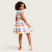 Barbie Striped Dress with Short Sleeves and Zip Closure-Dresses%2C Gowns and Frocks-thumbnail-3
