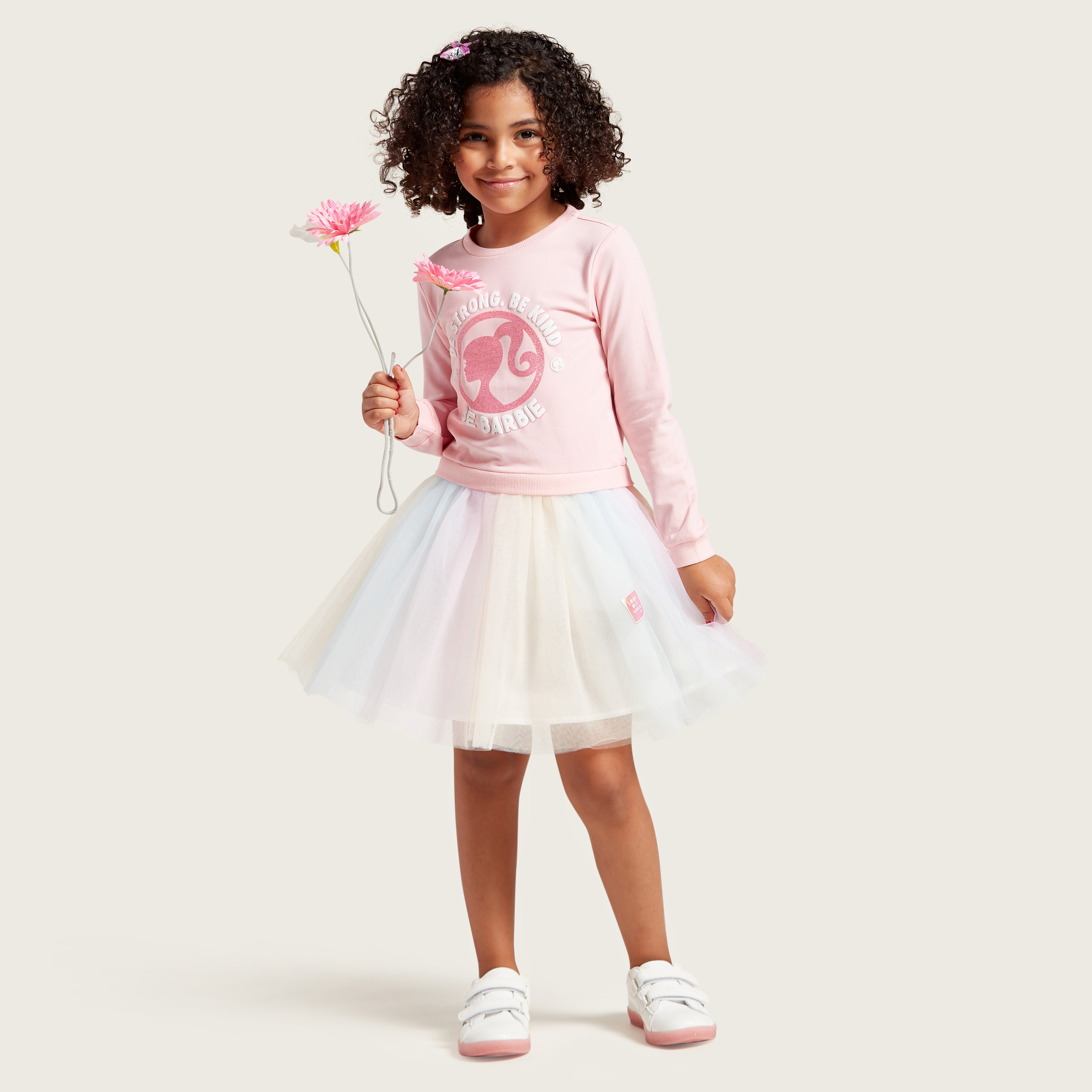 Buy Baby Girls' Barbie Printed Sleeveless Dress with Belt Online |  Centrepoint KSA