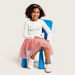 Barbie Text Print Sweatshirt with Round Neck and Long Sleeves-Dresses%2C Gowns and Frocks-thumbnail-0