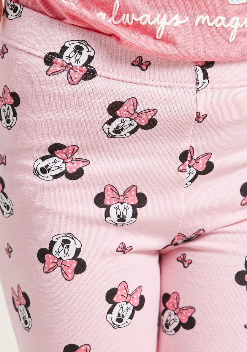 Minnie Mouse All-Over Print Leggings with Elasticised Waist-Leggings-image-2