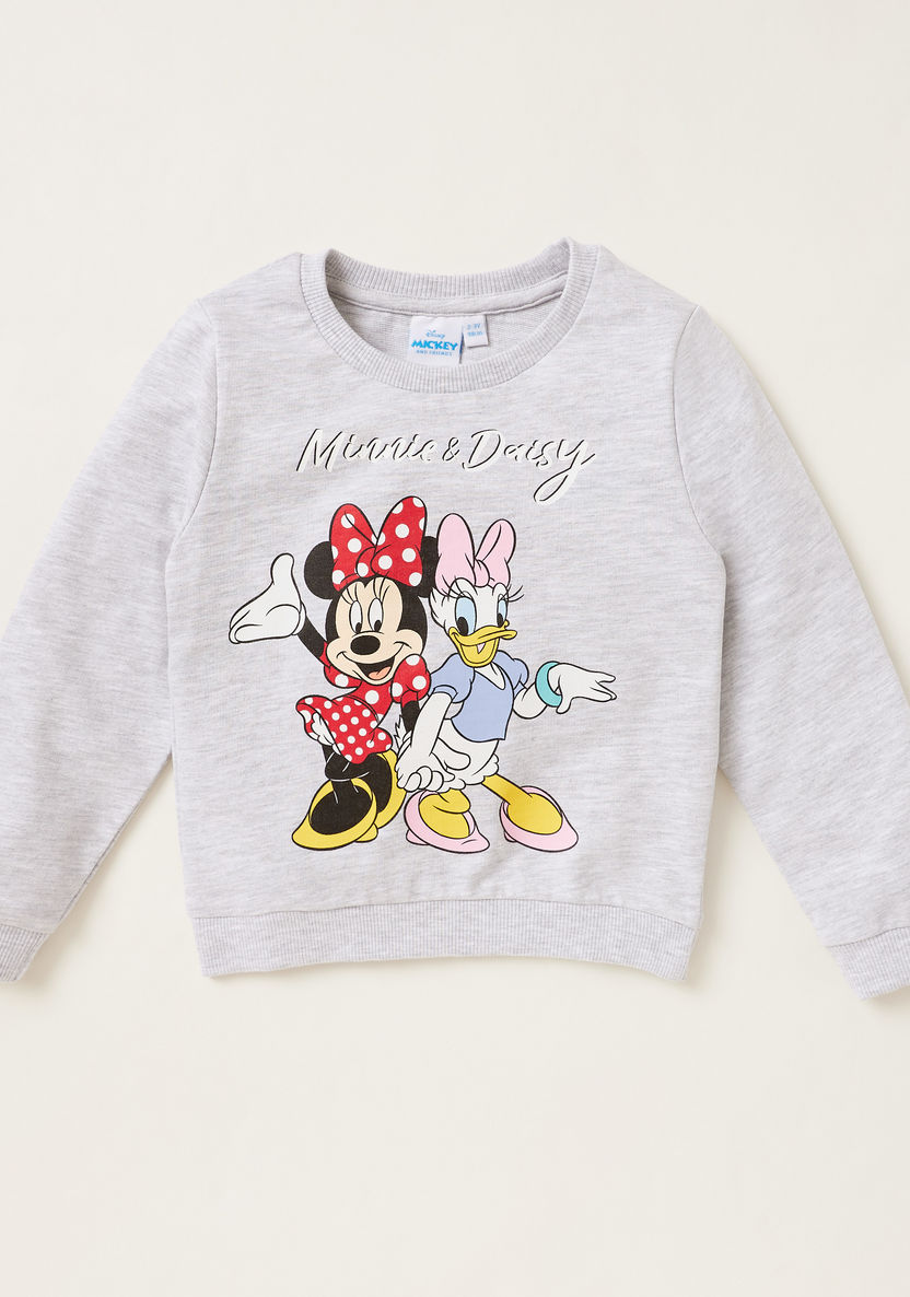 Minnie Mouse Print Pullover and Jog Pants Set-Clothes Sets-image-1