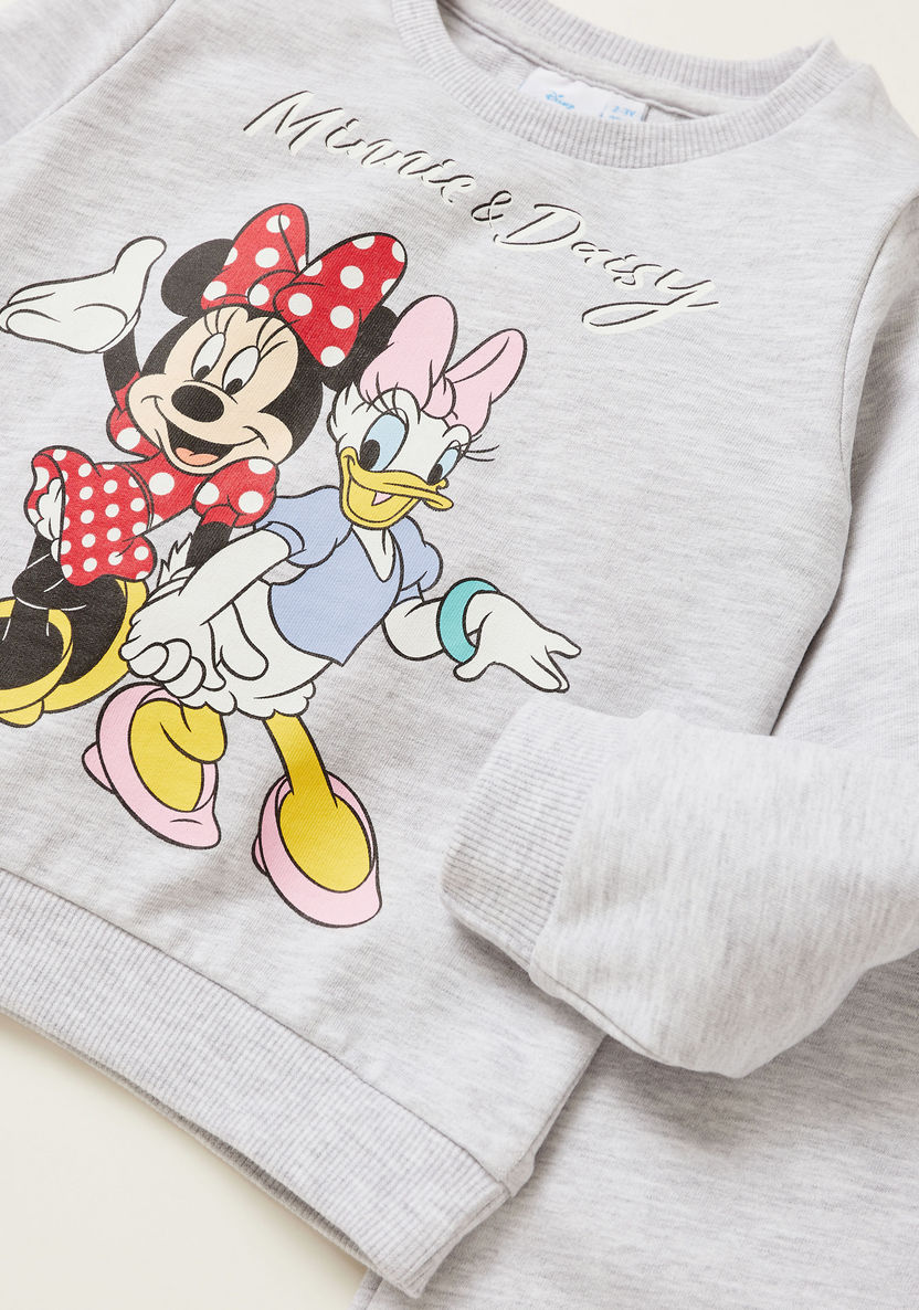Minnie Mouse Print Pullover and Jog Pants Set-Clothes Sets-image-3