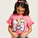 Sanrio Hello Kitty and Barbie Print T-shirt with Short Sleeves-T Shirts-thumbnail-2