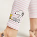 Snoopy Printed Striped Leggings with Elasticised Waist-Leggings-thumbnail-2