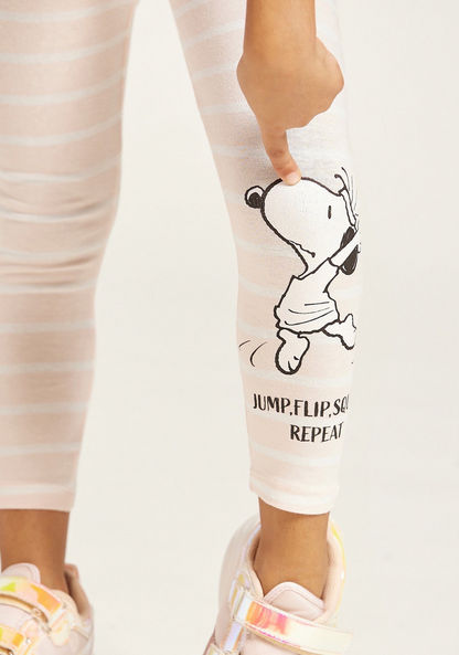Peanuts Print Leggings with Elasticised Waistband