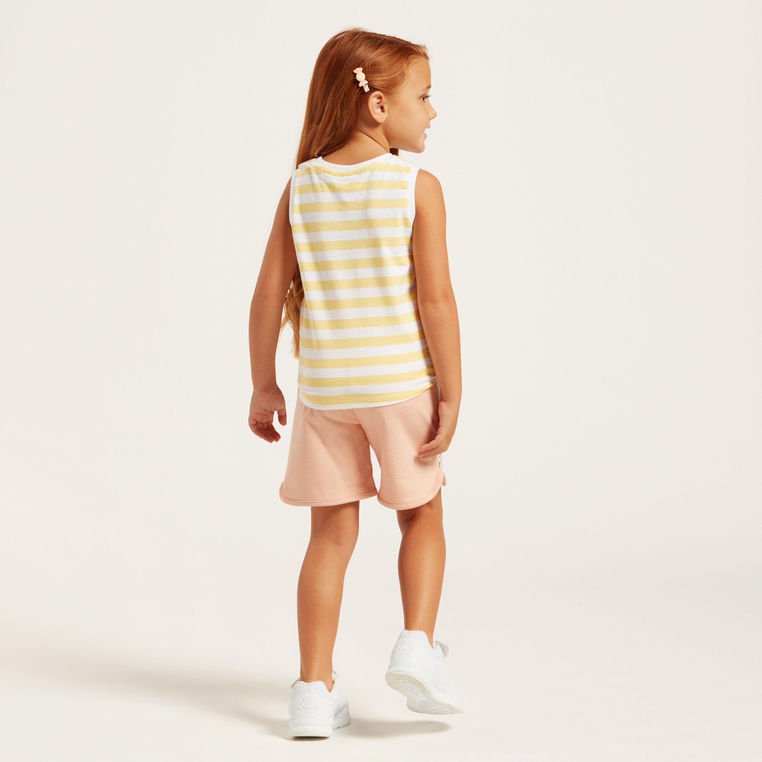 Tweety Print Knitted Shorts with Drawstring Closure-baby-girls-clothing-bottoms-shorts-image-4