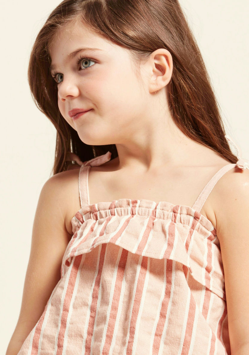 Striped Top with Boat Neck and Spaghetti Straps-Blouses-image-2