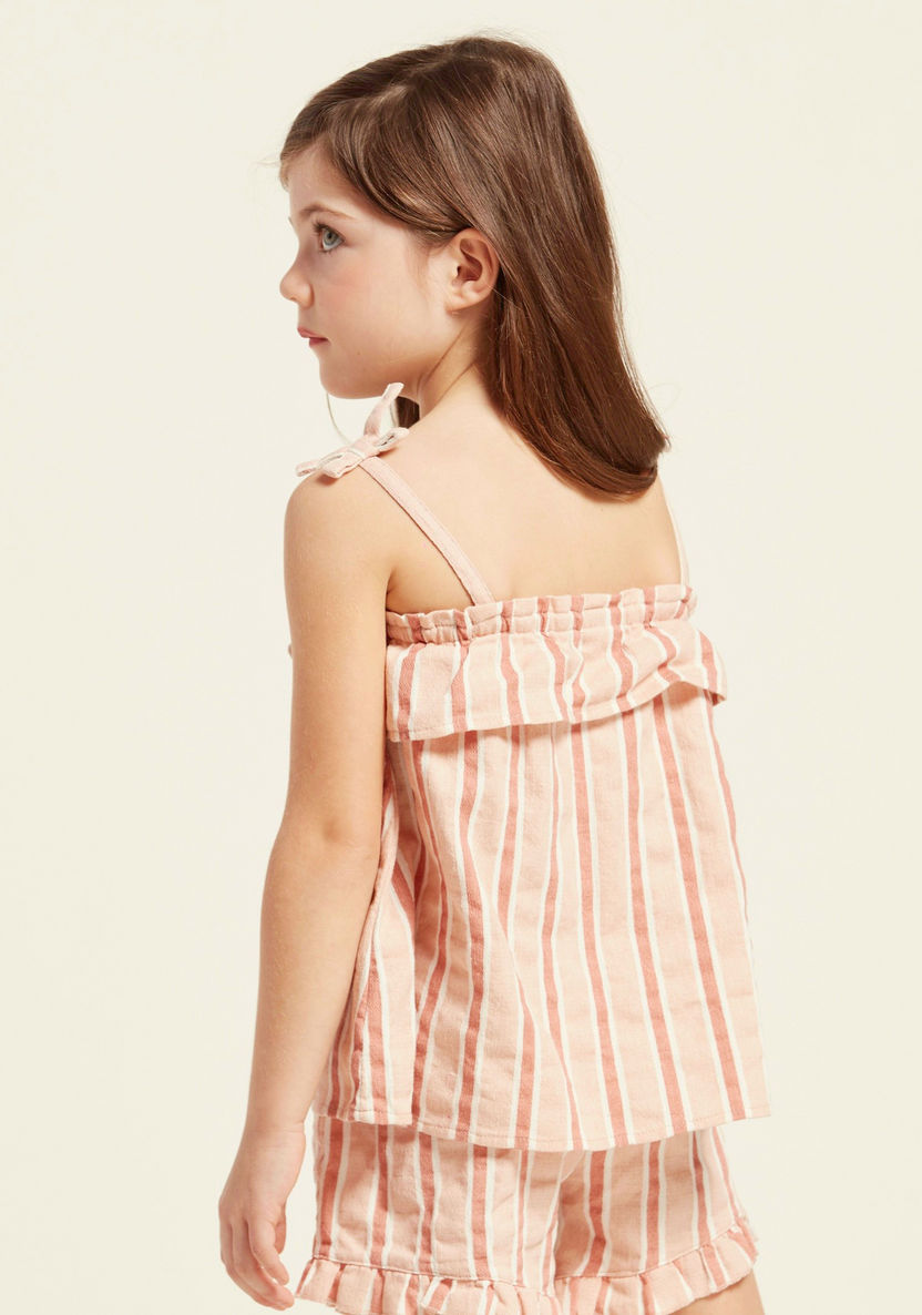 Striped Top with Boat Neck and Spaghetti Straps-Blouses-image-3
