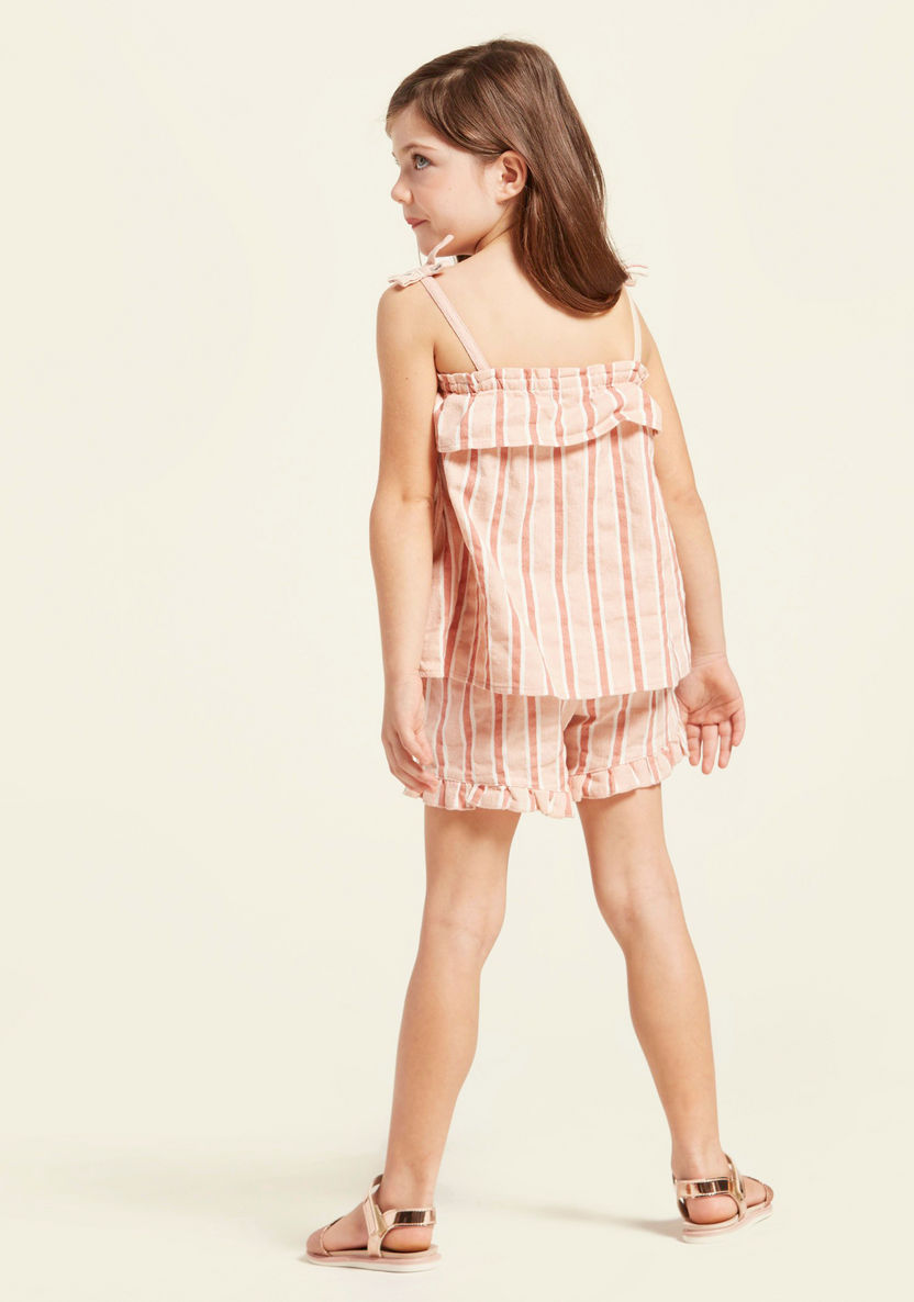 Striped Shorts with Frill and Bow Detail-Shorts-image-3