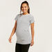 Love Mum Striped Maternity T-shirt with Round Neck and Short Sleeves-Tops-thumbnail-0