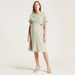 Love Mum Solid Twill Dress with Short Sleeves and Side Tie-Up-Dresses-thumbnail-2