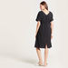 Love Mum Maternity Solid V-neck Wrap Dress with Short Sleeves-Dresses-thumbnail-3