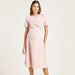 Love Mum Solid Midi Maternity Dress with Round Neck and Knot Detail-Dresses-thumbnail-1