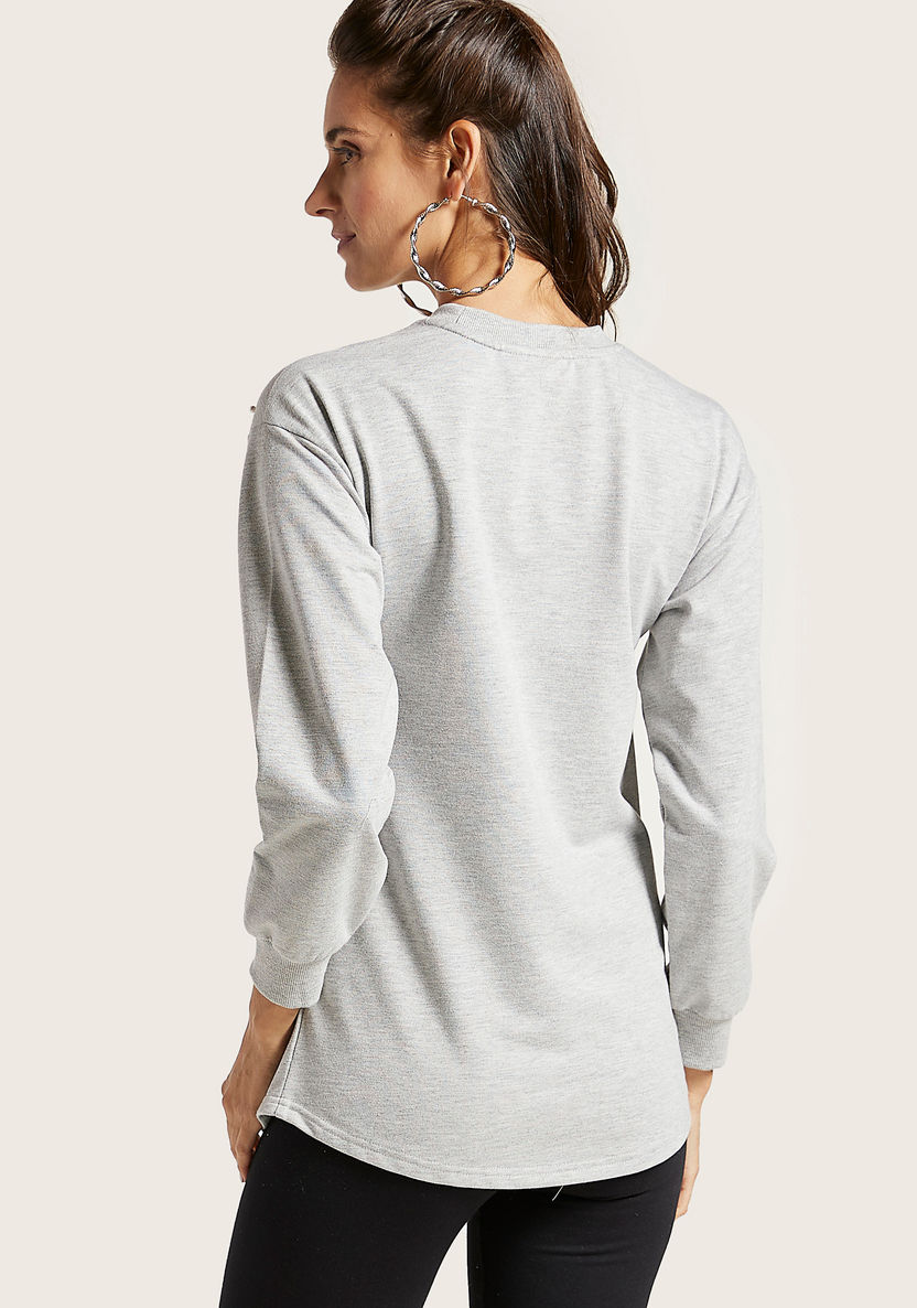 Love Mum Embellished Detail Maternity Sweatshirt with Long Sleeves-Tops-image-3