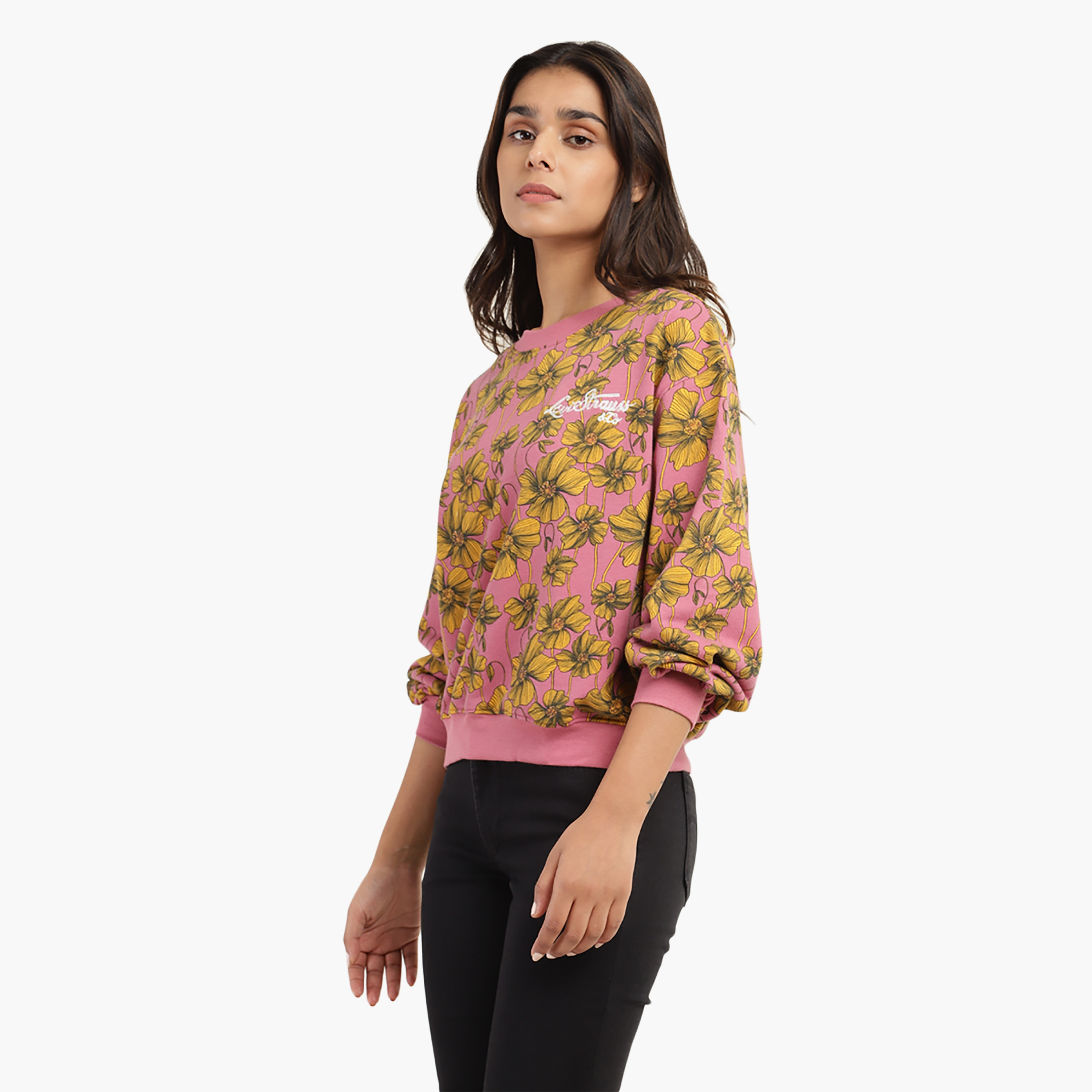 Levi's Floral Crew Neck Long Sleeves Women's Sweatshirt-women-clothing-hoodiesandsweatshirts-sweatshirts-image-2