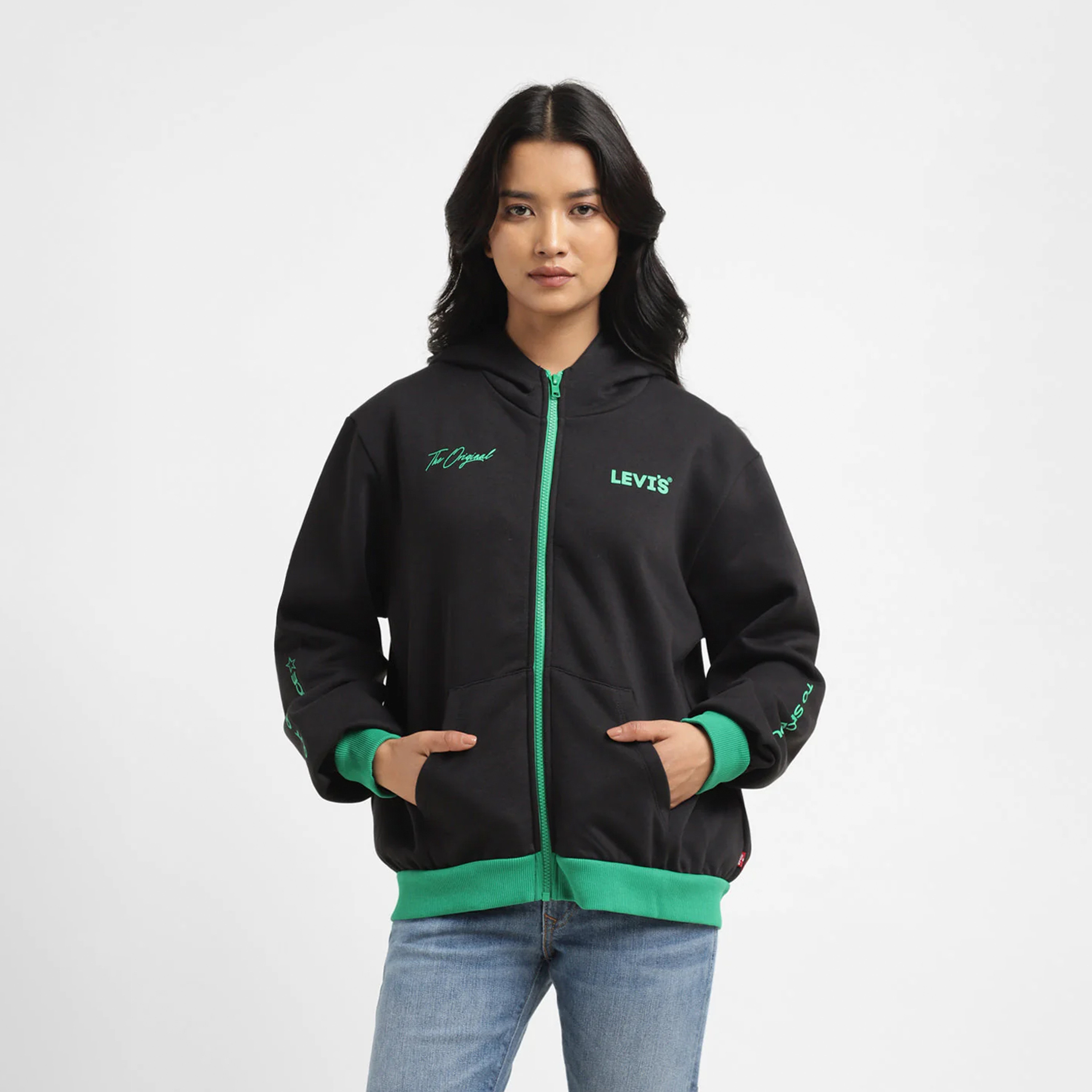 هودي نسائي بوب-أوفر ورقبة مستديرة بأكمام طويلة من ليفايس-women-clothing-hoodiesandsweatshirts-hoodies-image-1