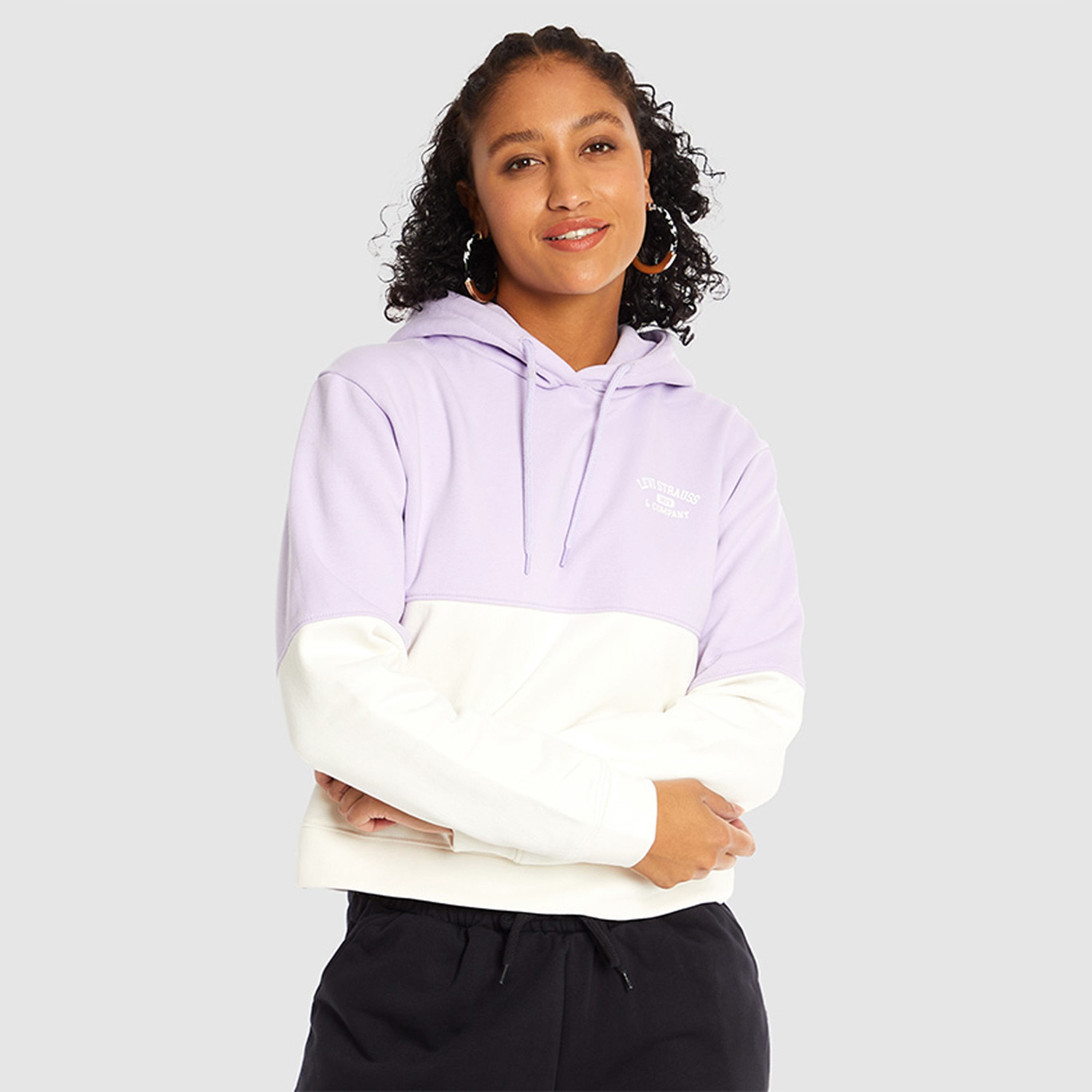 Levi's Color Block Hooded Neck Long Sleeves Women's Sweatshirt-women-clothing-hoodiesandsweatshirts-sweatshirts-image-1