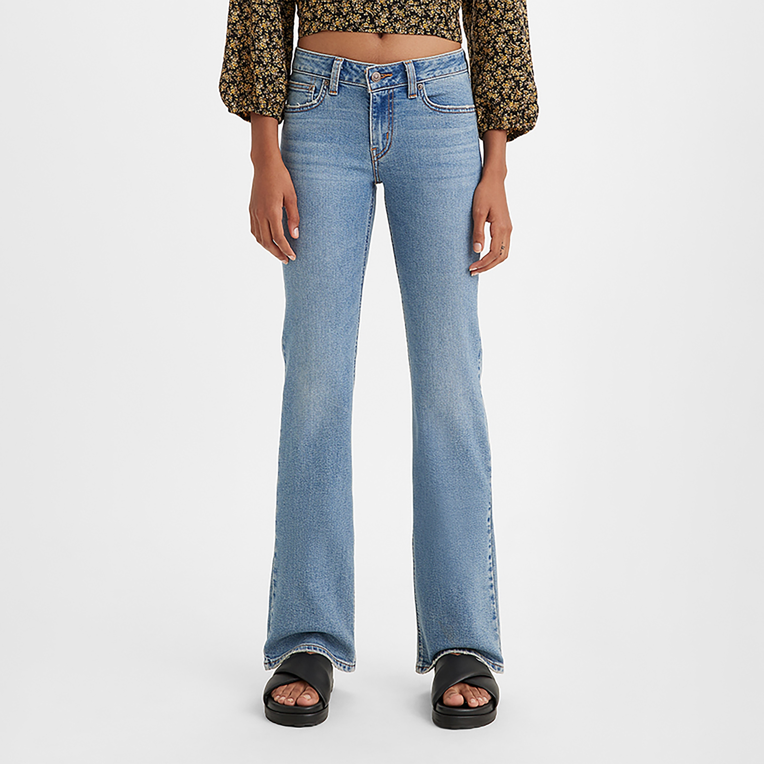 Levi's Bootcut Fit Blue Plain Women's Jeans-women-clothing-bottoms-jeans-image-1
