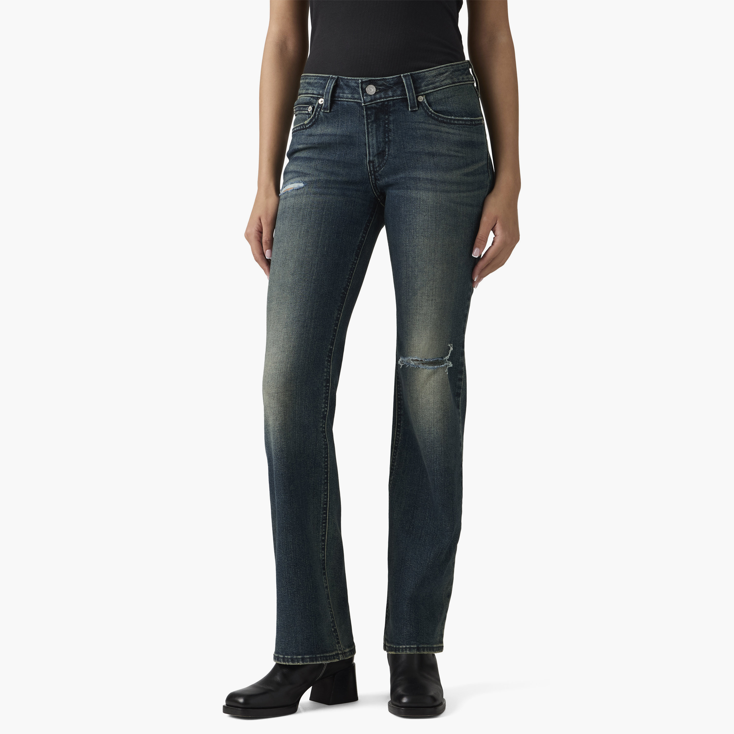 Levi's Superlow Boot Fit Blue Distressed Women's Jeans Inseam 30-women-clothing-bottoms-jeans-image-1