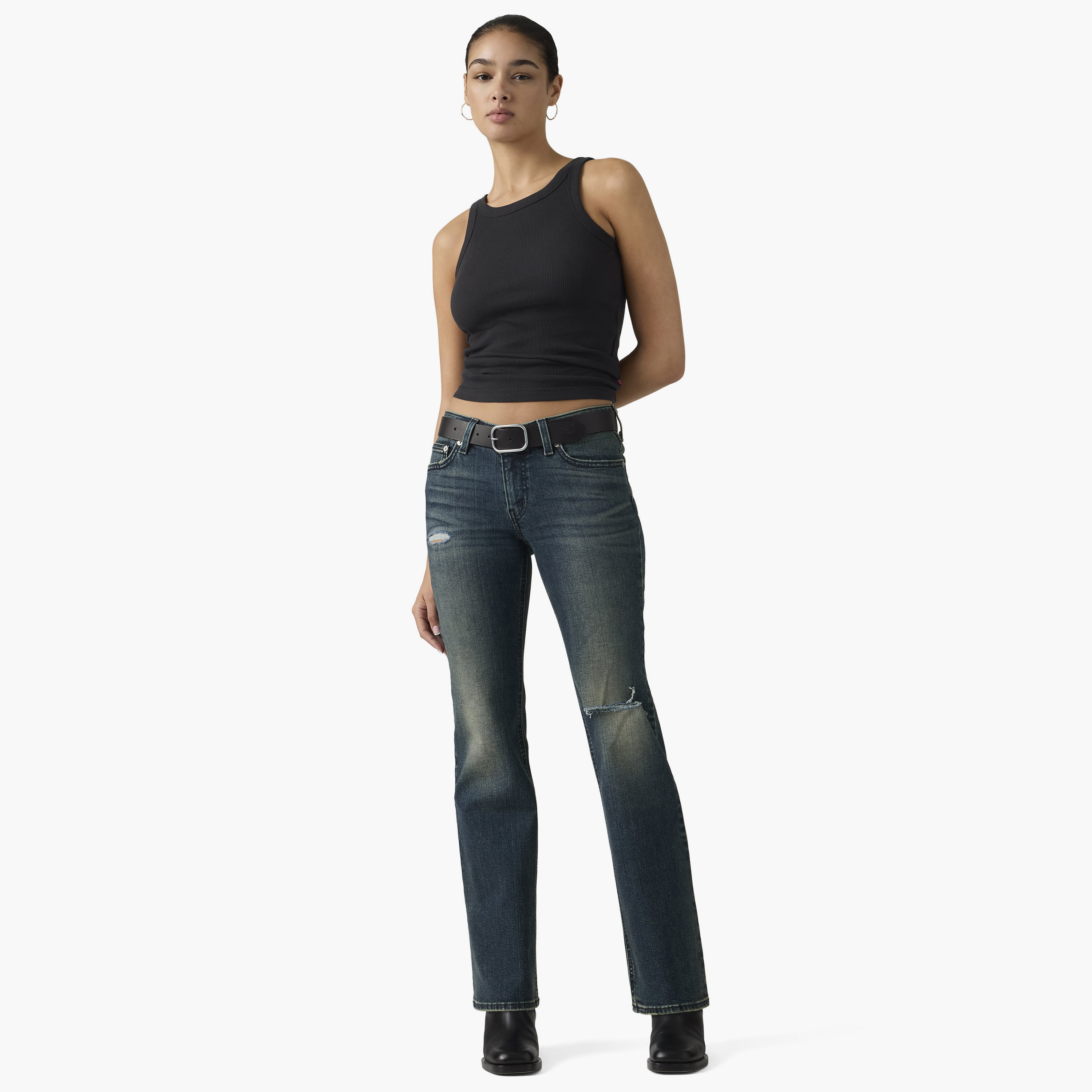 Levi's Superlow Boot Fit Blue Distressed Women's Jeans Inseam 30-women-clothing-bottoms-jeans-image-2
