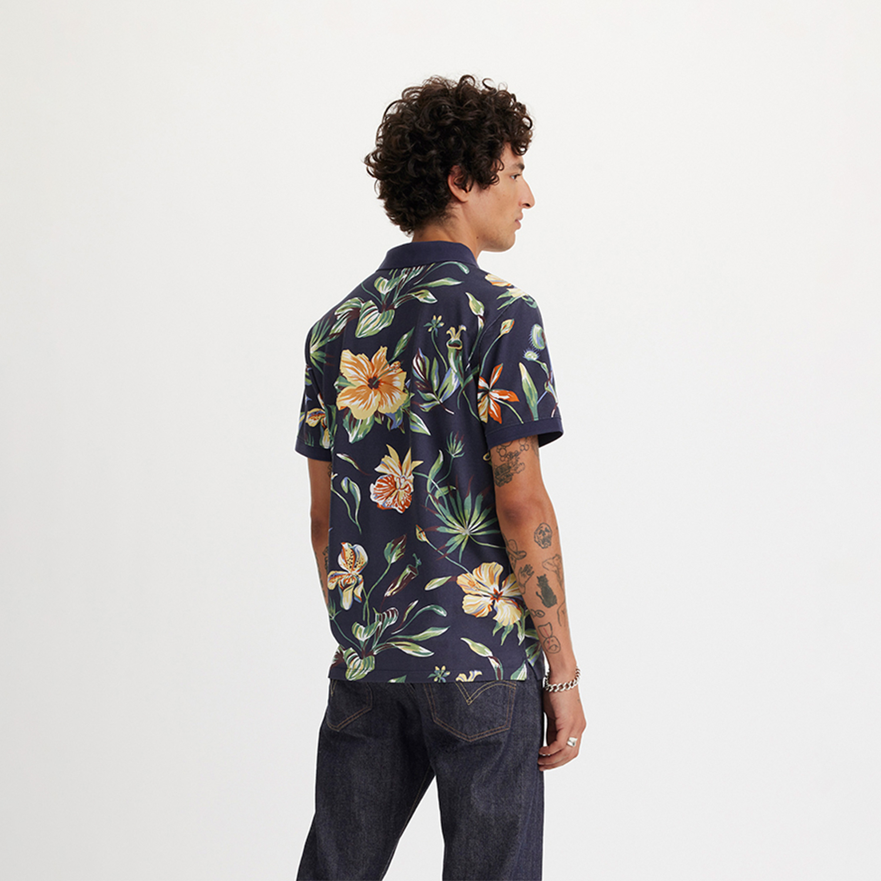 قميص بولو بأكمام قصيرة بياقة زهور من ليفاي للرجال-men-clothing-tshirtsandpolos-polos-image-3