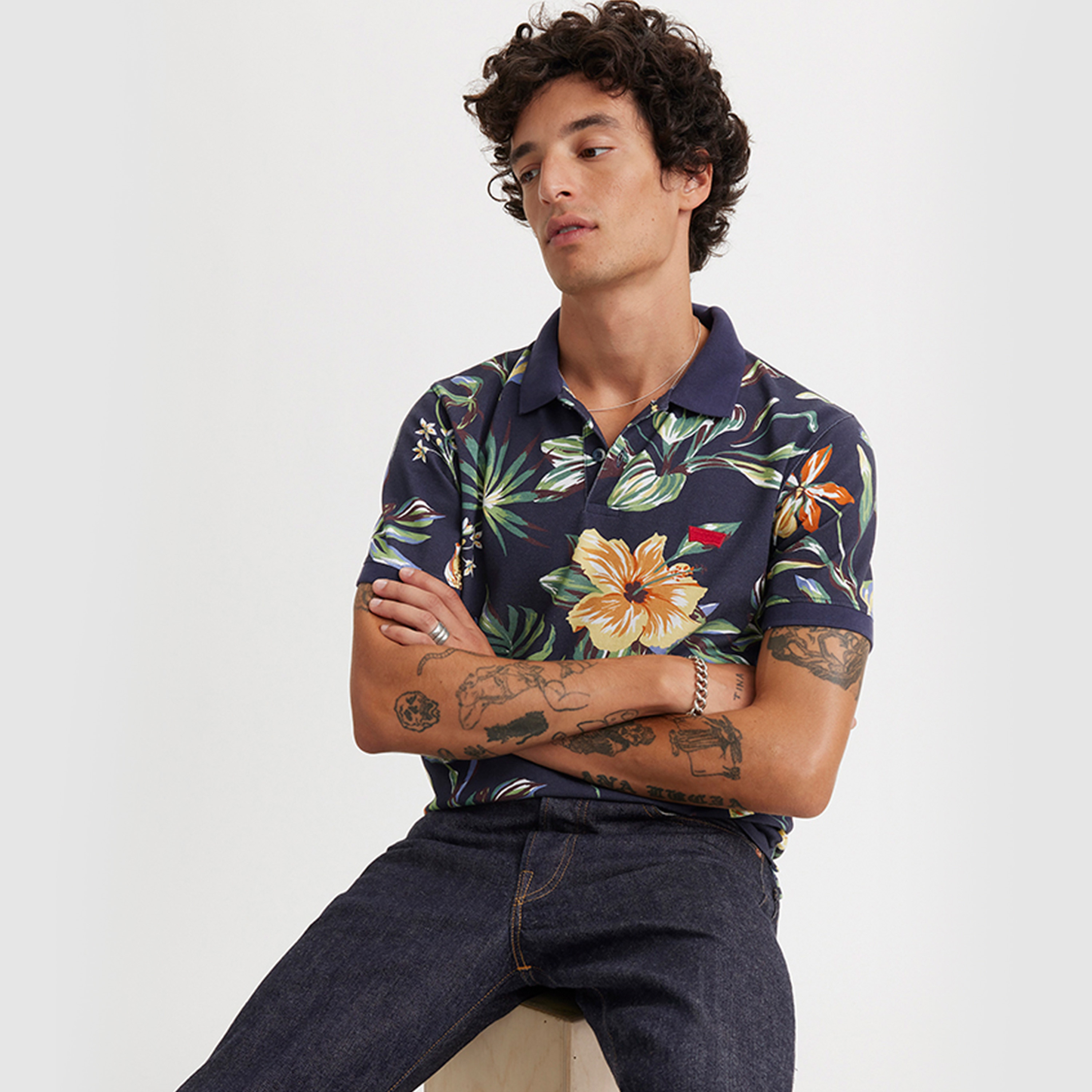 قميص بولو بأكمام قصيرة بياقة زهور من ليفاي للرجال-men-clothing-tshirtsandpolos-polos-image-4