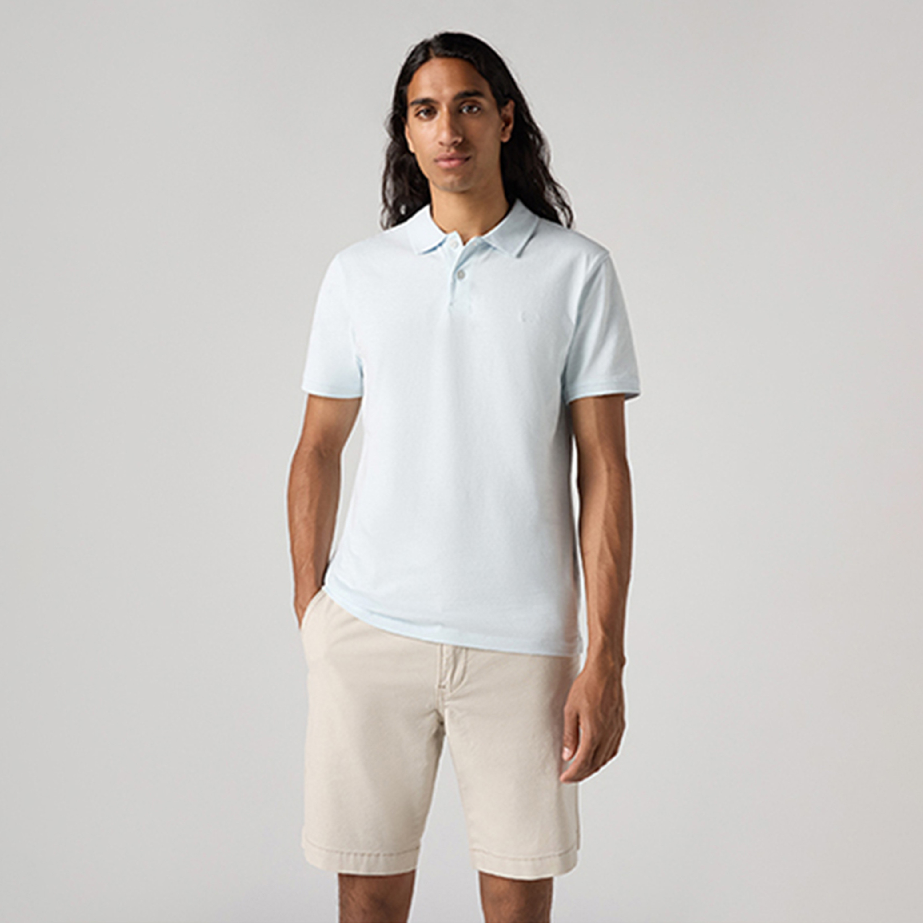 تي شيرت بولو رجالي سادة بأكمام قصيرة وياقة من ليفايس-men-clothing-tshirtsandpolos-polos-image-1